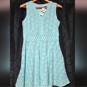 Elegant Lace Mini Dress in Aqua